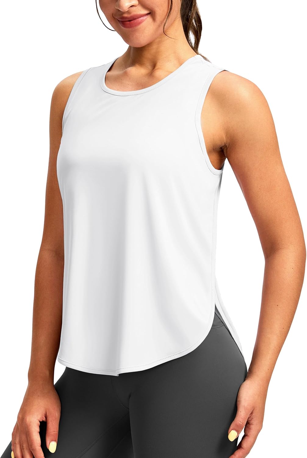 Soothfeel Women’s Workout Tank Tops Racerback Sleeveless Running Tennis Shirt Loose Fit Sports Gym Exercise Yoga Athletic Top