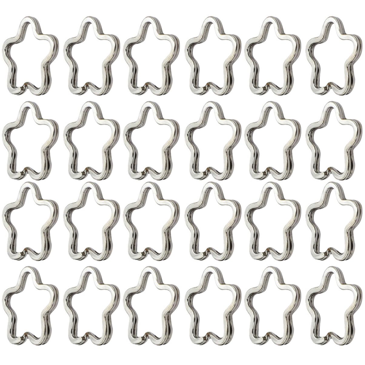 Porte-clés fleur en métal VILLCASE, lot de 80 anneaux fendus plats pour bricolage et bijoux DIY