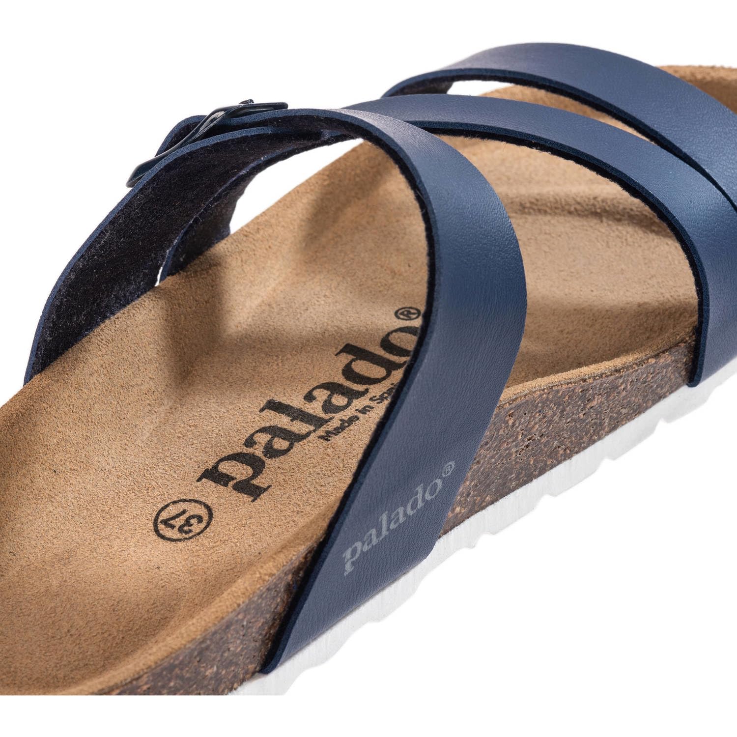 Palado Damen Pantoletten Ikaria – bequeme Sandalen Made in Spain - Hausschuhe mit dämpfendem Kork-Fußbett - modische Sommerschuhe