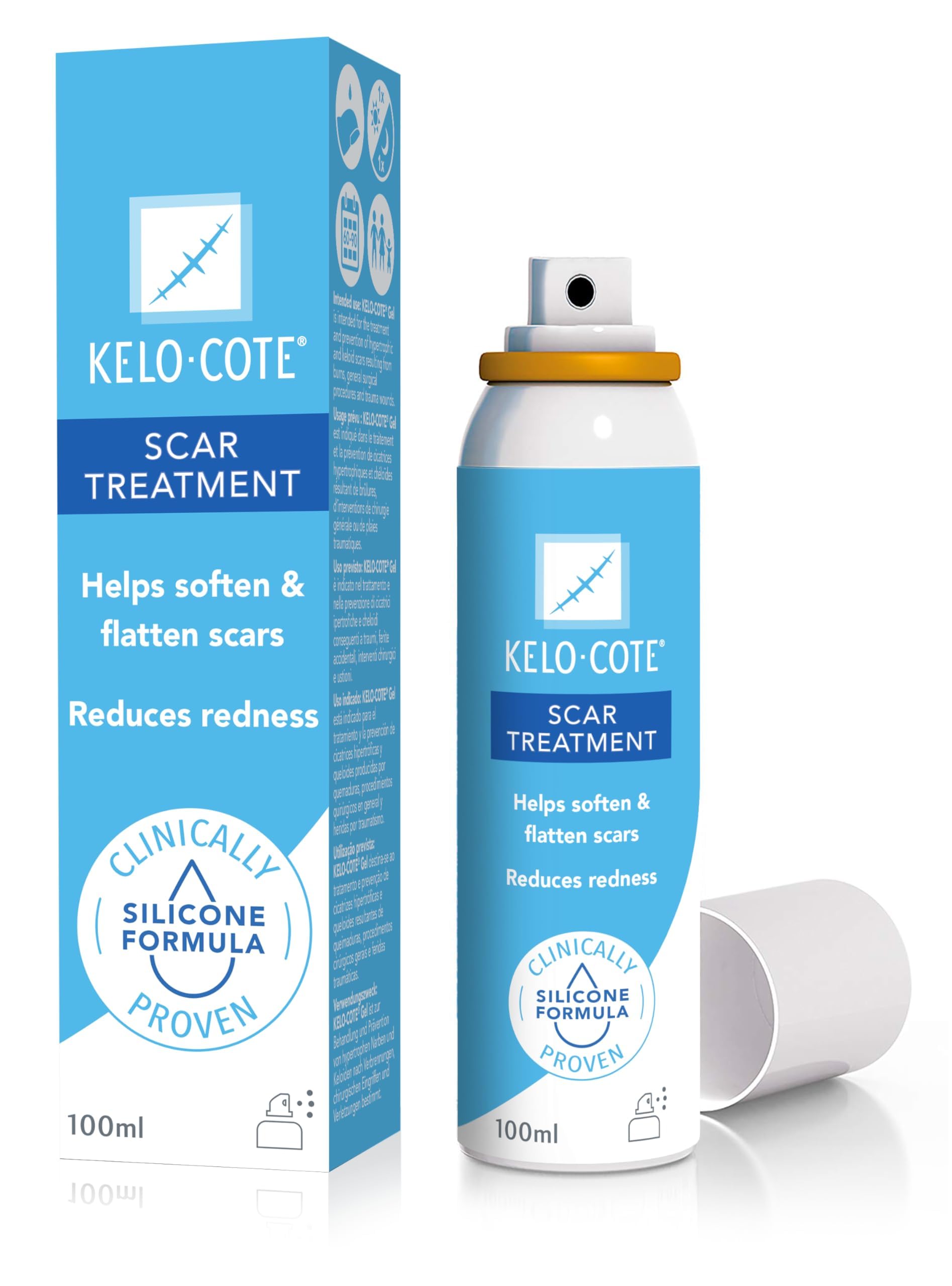 KELO-COTESpray 100ml | Silicone Treatment Helps Improve Appearance of Raised Scars up to 4 Years Old