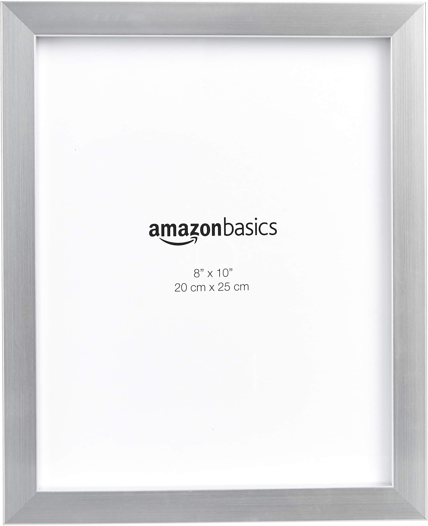 Amazon Basics Rectangular Photo Picture Frame, 20.32 CM x 25.4 CM, Pack of 2, Nickel