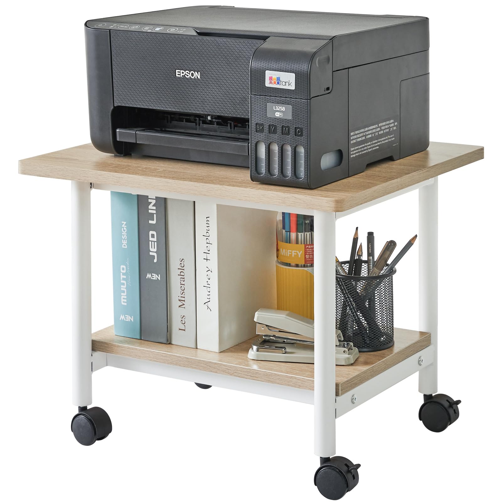 Amazon.co.jp: IBUYKE プリンター台 プリンターラック キャスター付き  