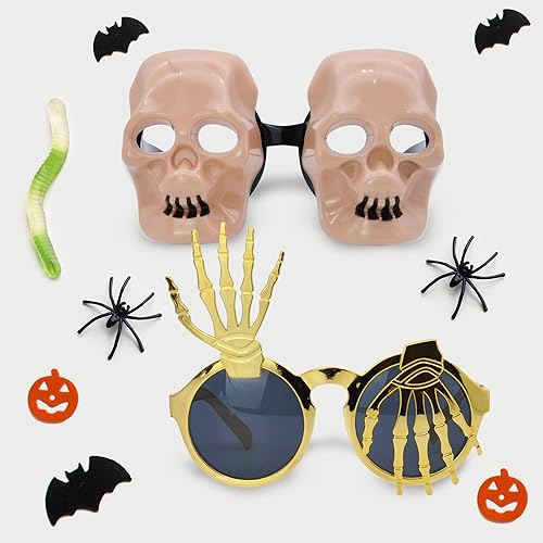 Miniatura 3 de JOYIN 8 lentes de Halloween, con montura para disfraz, lentes de Halloween, para fiestas de Halloween, para niños y niñas, suministros para fiestas