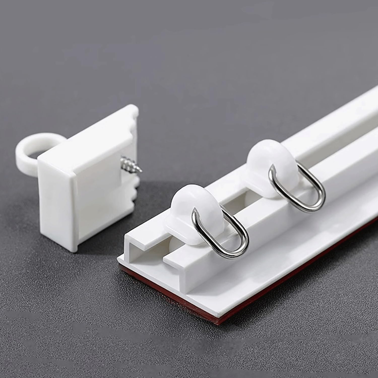 Ontrack Binario Per Tenda Autoadesivo 2,4 M | Set Senza Fori Con 36 Ganci | Installazione Facile Su Parete E Soffitto | Bianco, Tagliabile