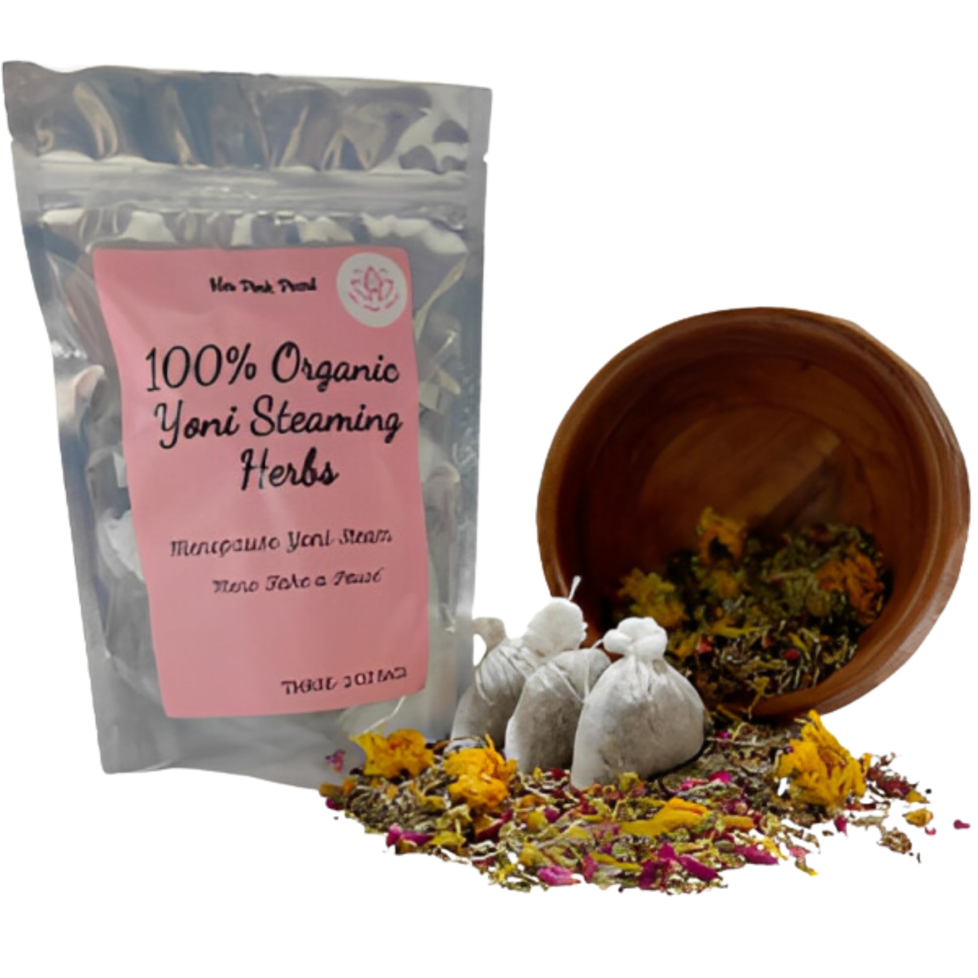 Menopause Yoni Steaming Herbs | 1 Month Supply | 100% Organic Herbal Blending | Hormone Replacement Therapy, Relaxing