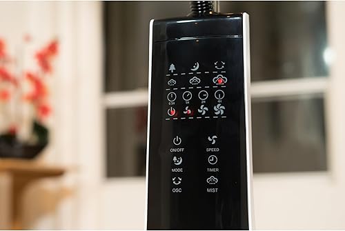 Miniatura 4 de XBrand Ventilador oscilante derecho de la niebla fresca inteligente negrablanca, altura de 47 pulgadas