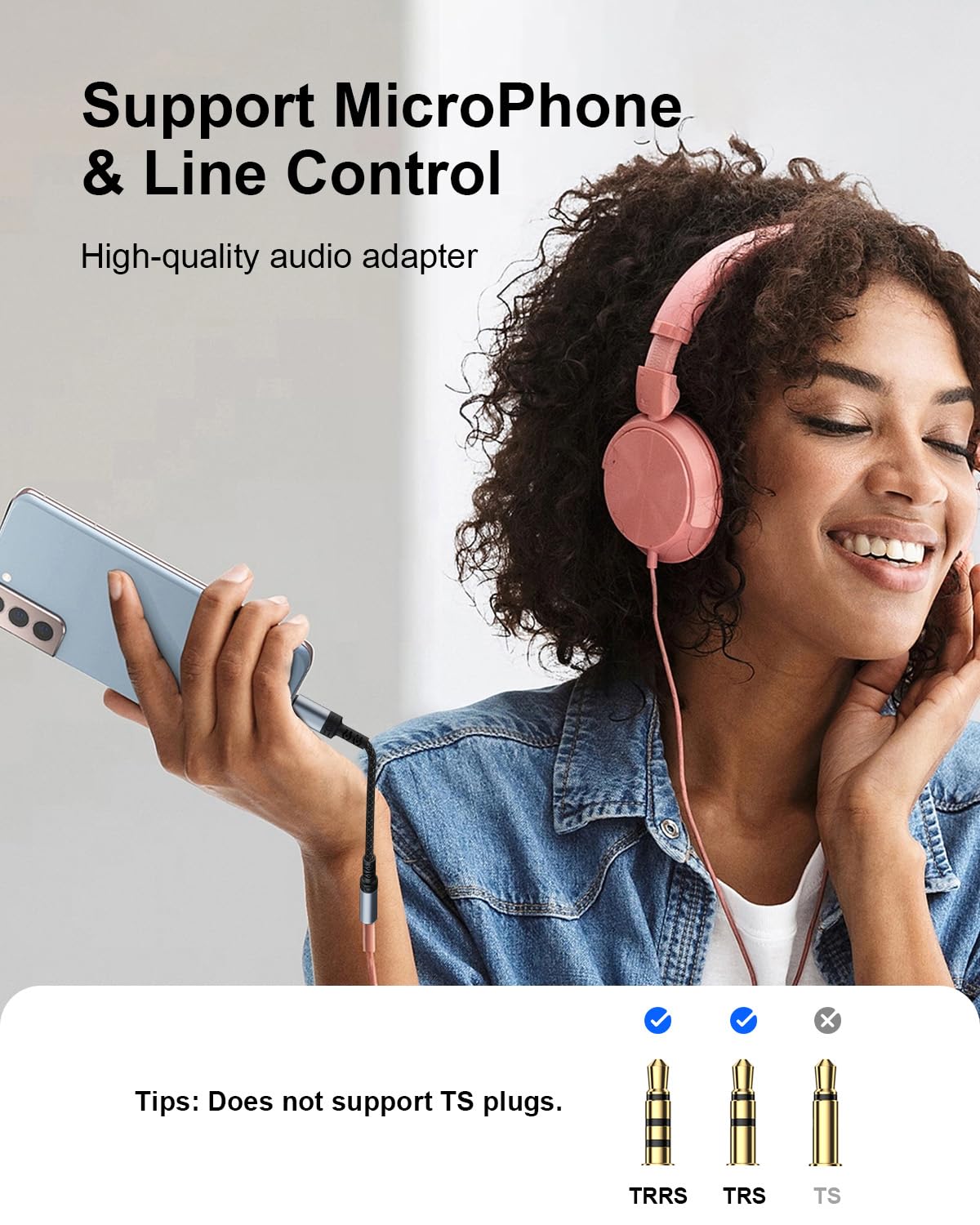 BLITEZZ Adapter USB C do jacka 3,5 mm (0,12 m, 2sztuki),Adapter USB-C do jacka 3,5 mm, adapter słuchawkowy USB C,kabel audio Aux,kompatybilny z iPhone'em 16/15,Galaxy S25 S24 S23 S22/Huawei P60/P50