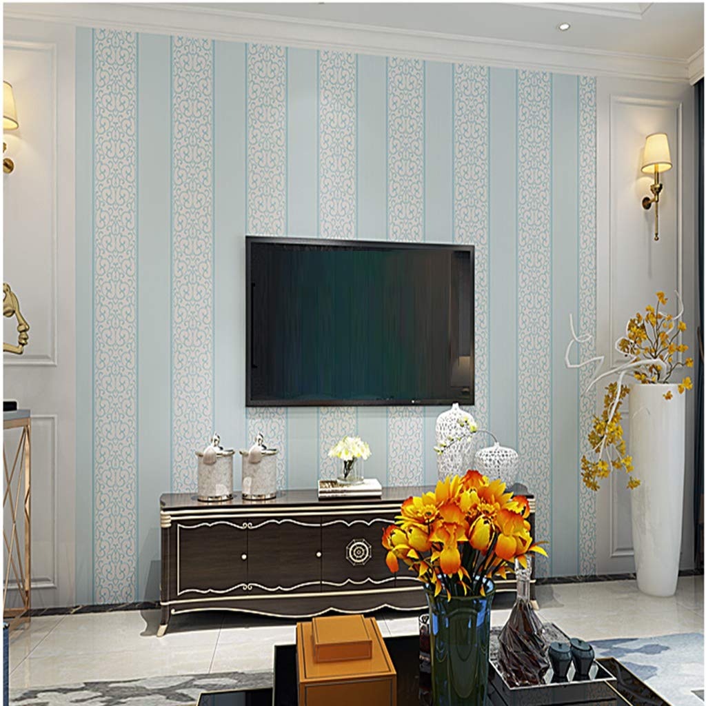 Carta da parati Carta Da Parati Autoadesiva Non Tessuta, Blu Verticale Modello 3D Camera Da Letto Sfondo TV Sfondo Wall Sticker, Fai Da Te Wallpaper Con Linee Di Taglio, 0,53x9m / 20.86x354.33"