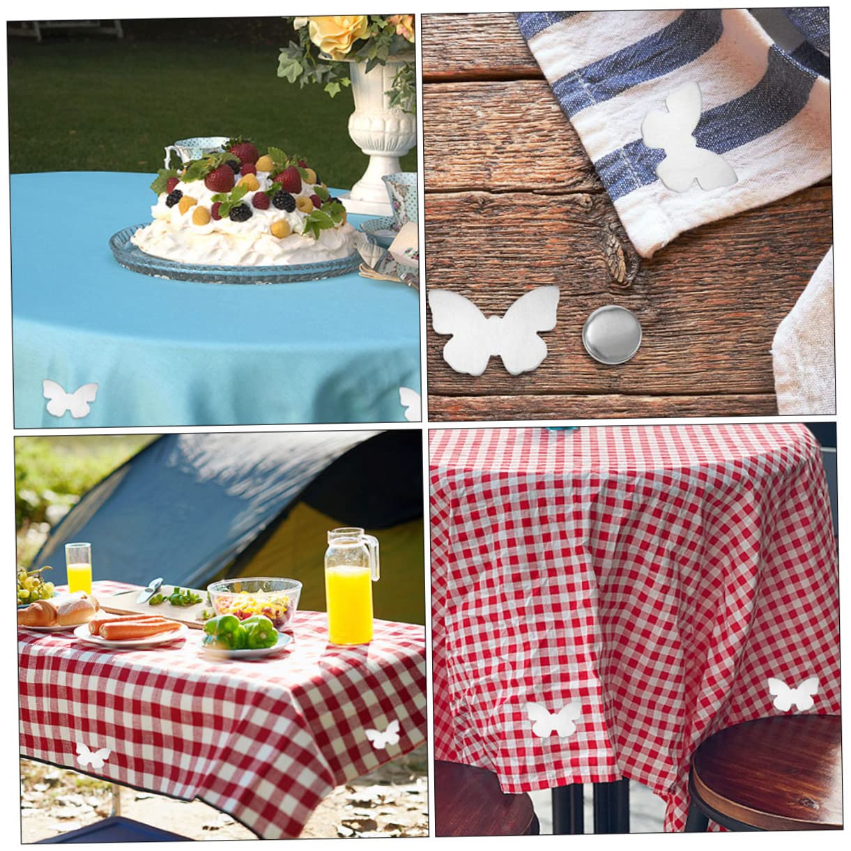Zerodeko Pesi per Tovaglia a Farfalla in Acciaio Inossidabile 6 Pezzi Fermatovaglia Magnetici Decorativi per Tovaglie Antivento Adatti a Banchetti e Buffet
