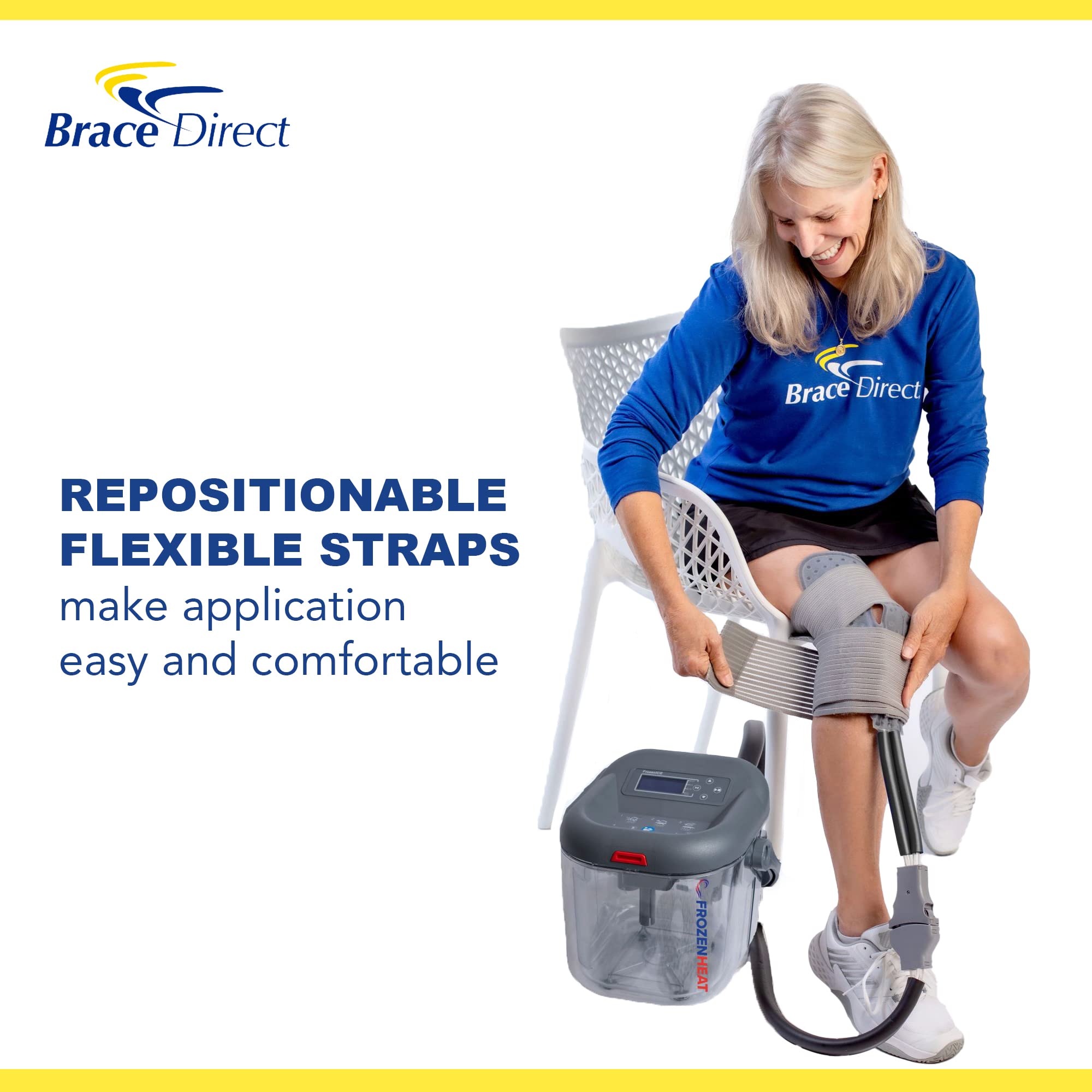 Renewed Frozen Heat Therapy Unit for Hot and Cold Cryotherapy treatment with reusable attachment pads for Back, Shoulder, Leg, Ankle, Hip and Knee- for a Faster Recovery and Pain Relief by Brace