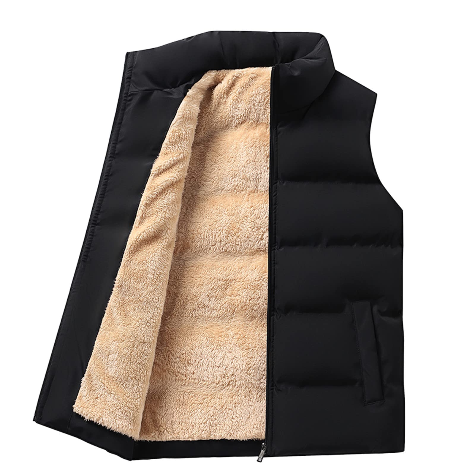Giacca College Uomo Chaleco Casual Soporte Cremallera Cuello Sin Mangas Bolsillo Chaleco Para Hombre Abrigos Y Chaquetas Para Hombre De Felpa SóLida Giacche Di Pile Giacca Pioggia Uomo