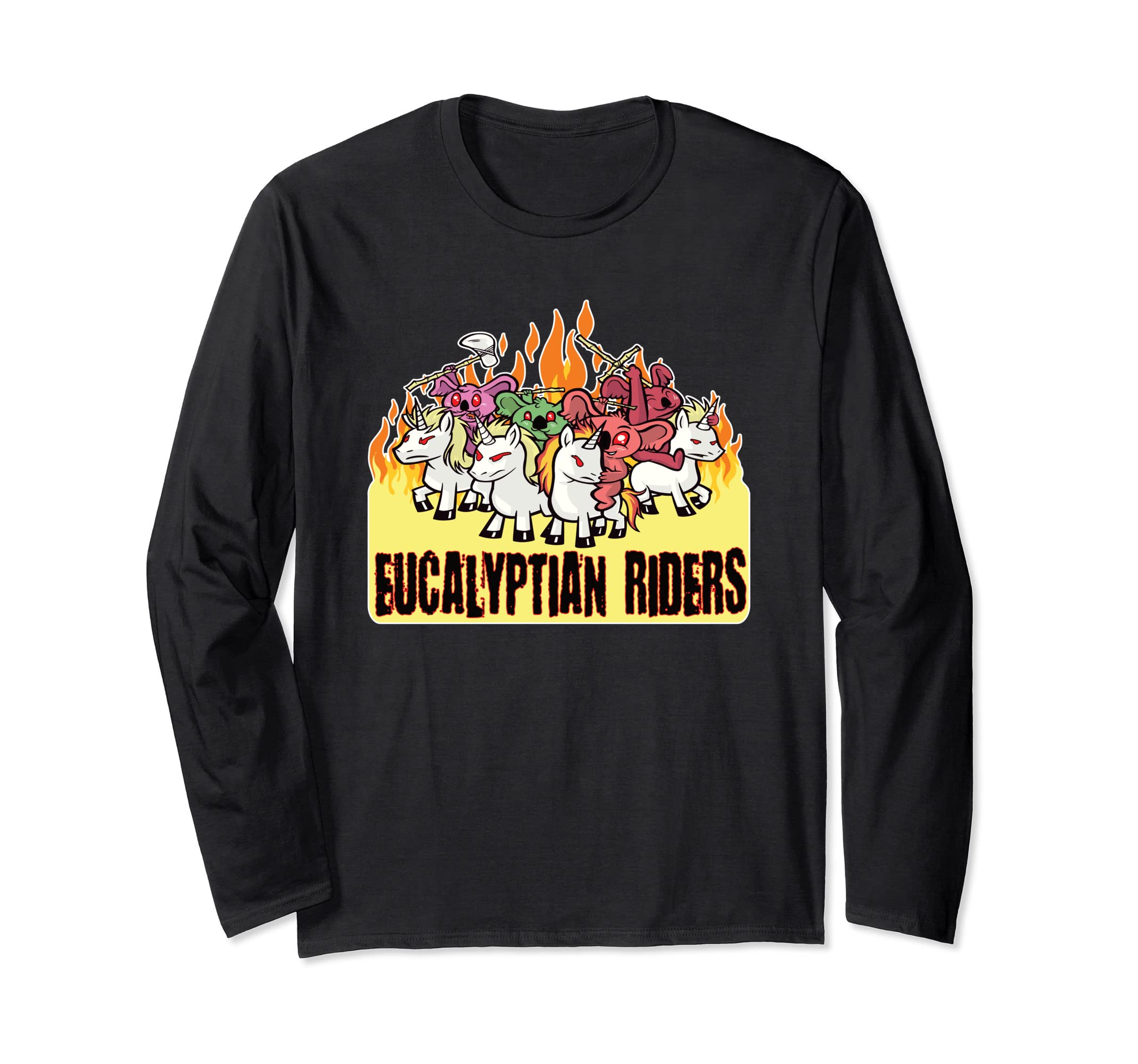 Eucalyptian Riders I Koala Unicorns Flames Apocalypse Long Sleeve T-Shirt