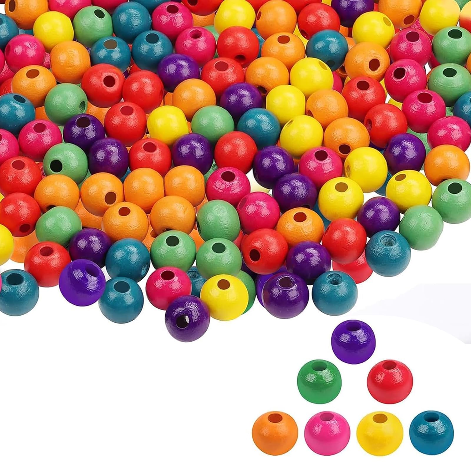 3000 Bunte Holzperlen 3 Mm – Runde Mini-Perlen Mit Loch Für Schmuck, Armbänder, DIY-Bastelprojekte