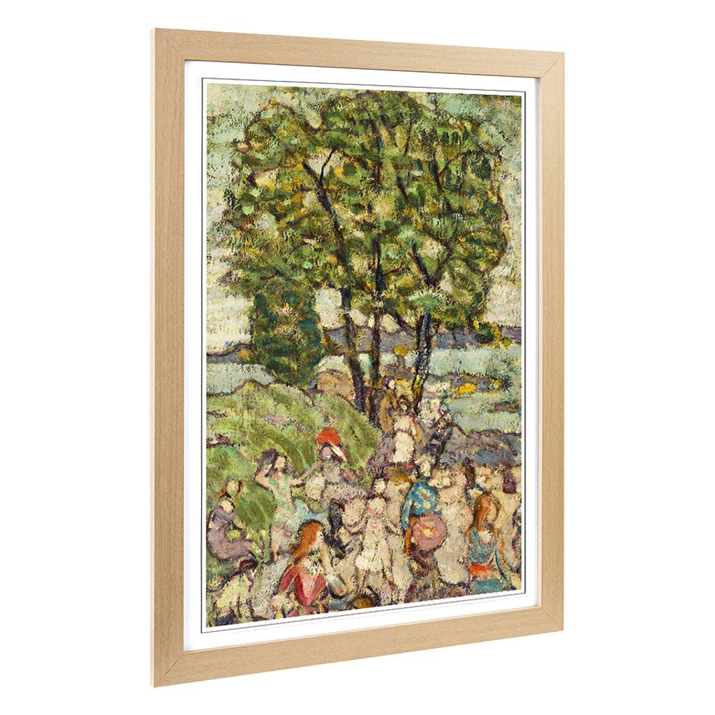 Big Box Art Framed Print of Maurice Pendergrast The Bathing Cove Design | Wall Art Picture | Home Decor for Kitchen, Living Room, Bedroom, Hallway, Oak, A2 / 24.5x18 Inch / 62x45cm