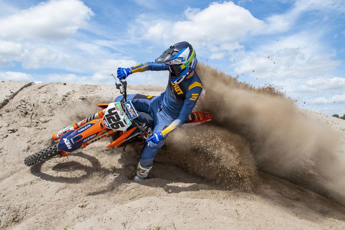 Shot Race Gear Guanti da motocross da uomo, per enduro e downhill MX/MTB, ideali per cross e bici, in materiale traspirante, polsino elastico in neoprene senza