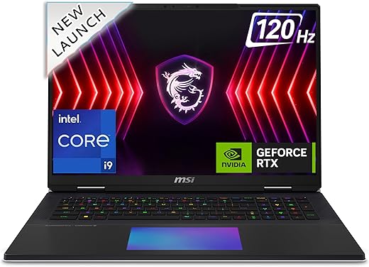 MSI Titan 18 HX, Intel 14th Gen. i9-14900HX, 45.72CM UHD+ MiniLED 120Hz Gaming Laptop(64GB/2TB NVMe SSD/Windows 11 Home/NVIDIA GeForce RTX 4080,…