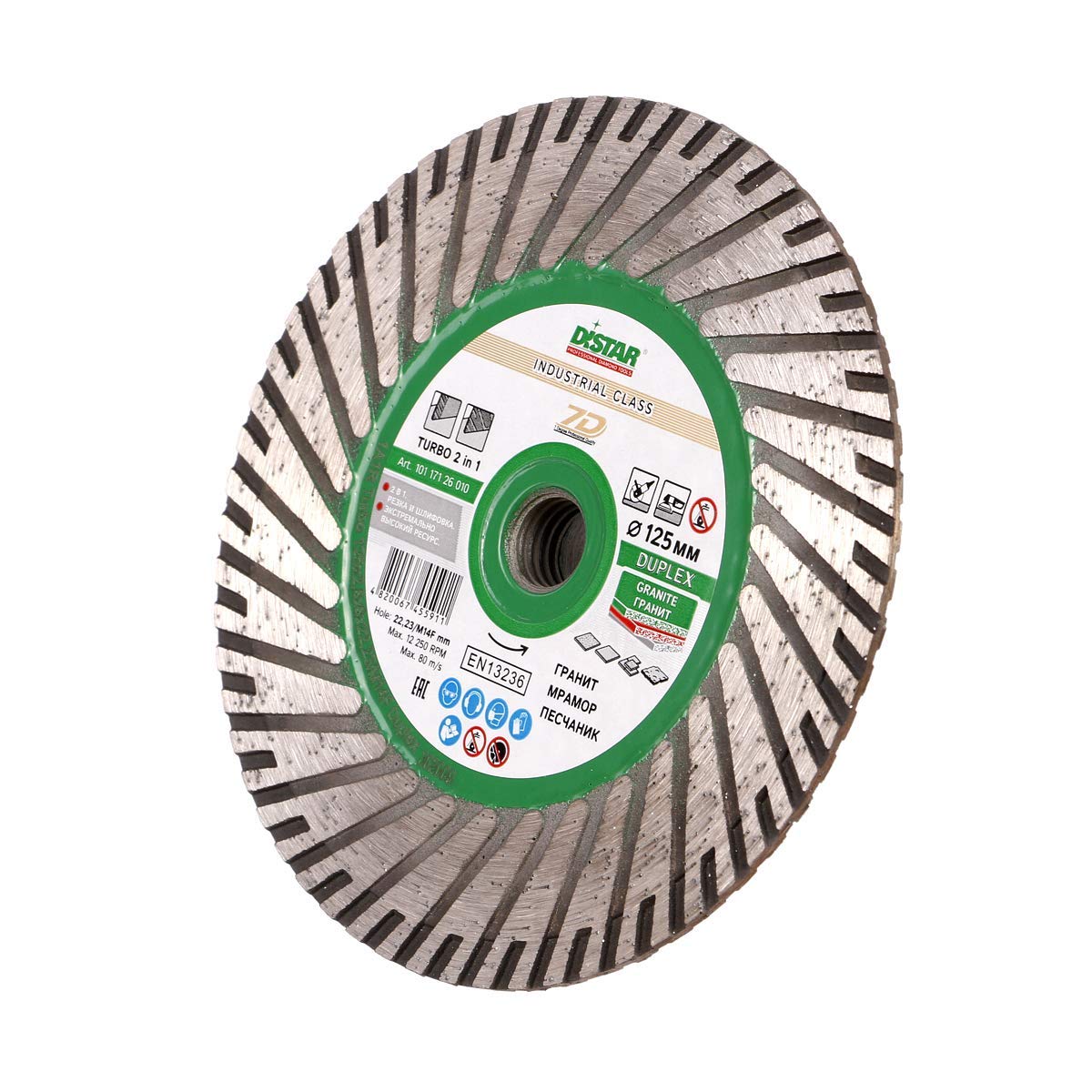 Duplex 1A1R Turbo - Amoladora angular (diamante, 125 mm)