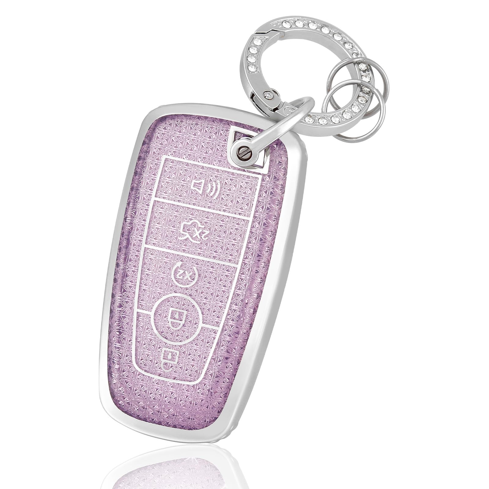 Coque de clé pour Ford E5 avec motif flocon de neige et porte-clés élégant - 8