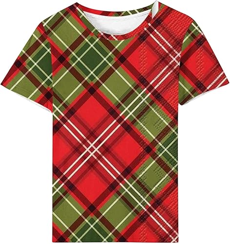 Miniatura 4 de Funny Graphic Tees for Women Summer Short Sleeve Christmas Printed T Shirts Loose Casual Cute Shirt Tops Red