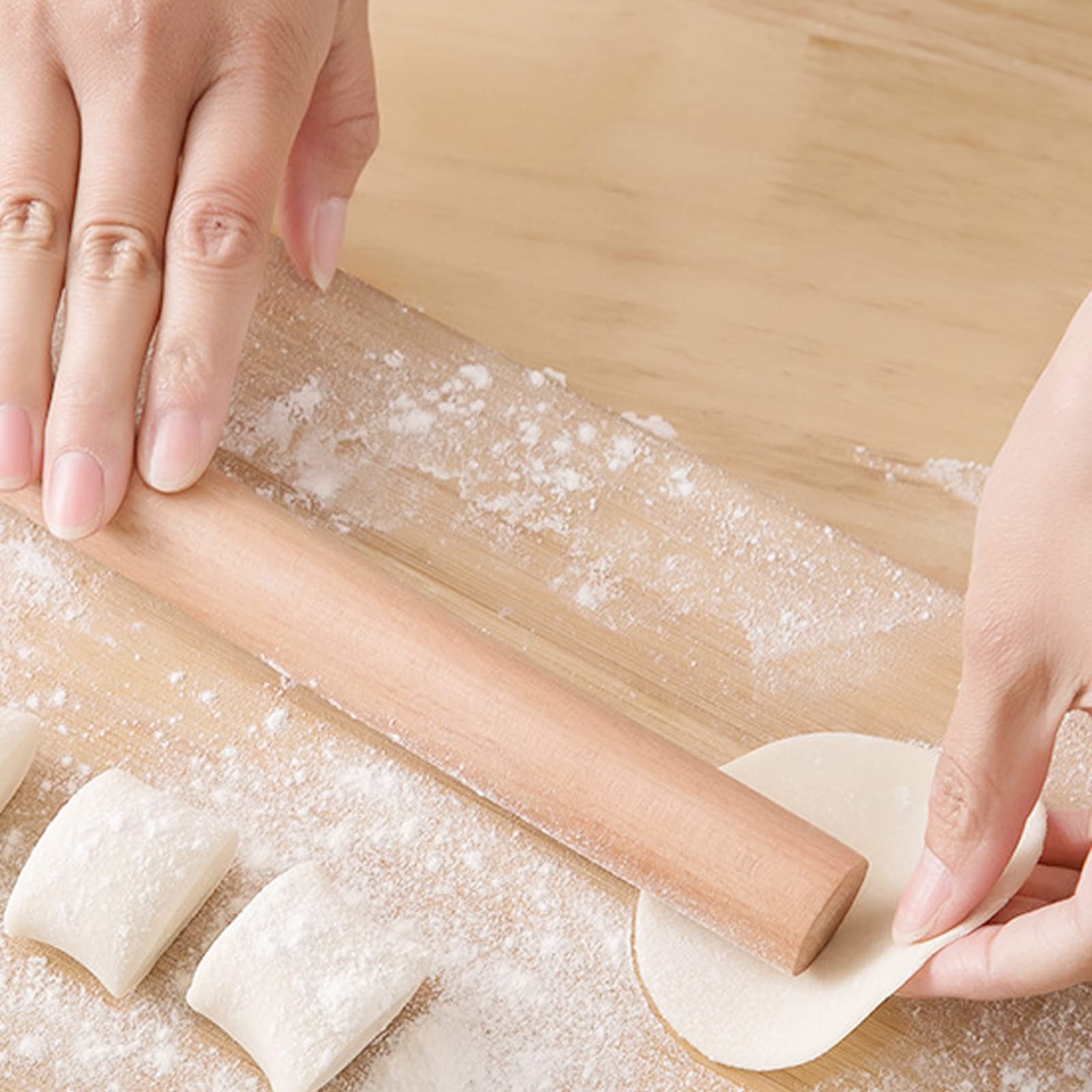 Mattarello in Legno di Faggio - Set 10 Pezzi per Pizza, Fondente, Torte, Biscotti, Pasta, per Cucinare e Cuocere al Forno
