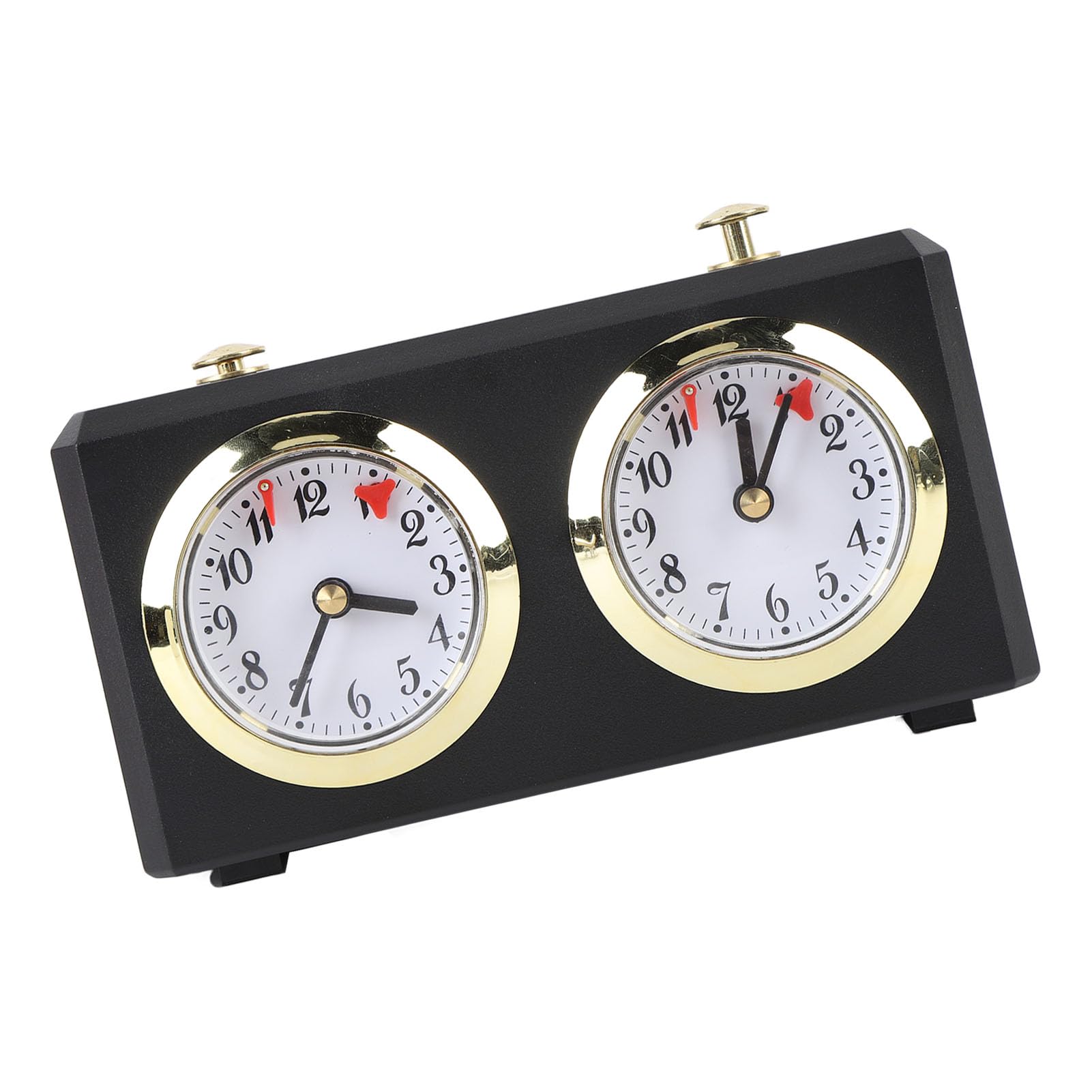 Mechanische Schachuhr Vintage Analog Wind -up -Schachtimer mit großen Zifferblättern für Weiqi -Wettbewerbe und Schachturniere ABS -Material (Schwarz)