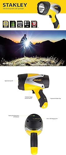 Miniatura 7 de STANLEY SL5W09 recargable 1000 lúmenes de iones de litio ultra brillante LED linterna
