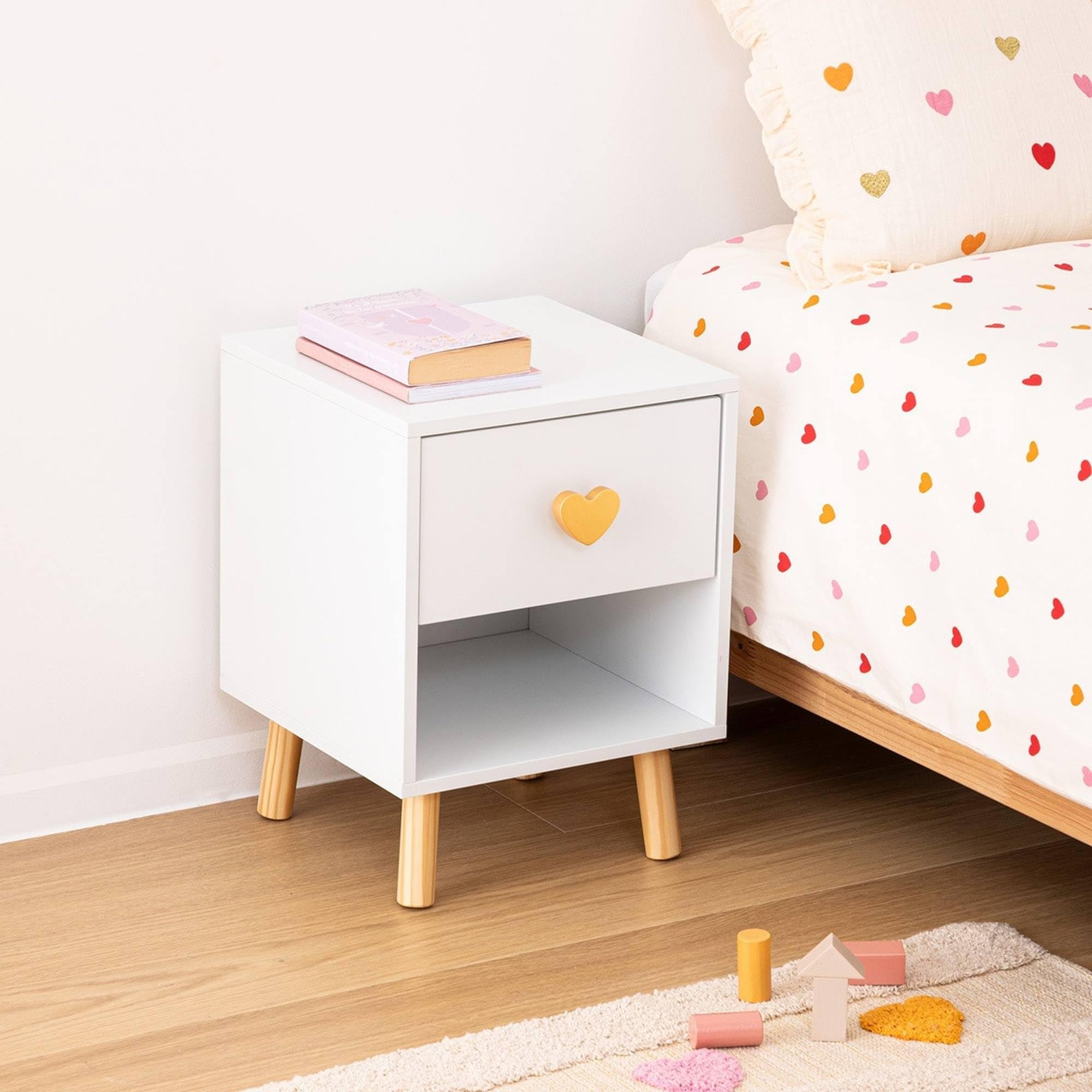 Atmosphera - Kinder nachttisch Amour weiß h40cm