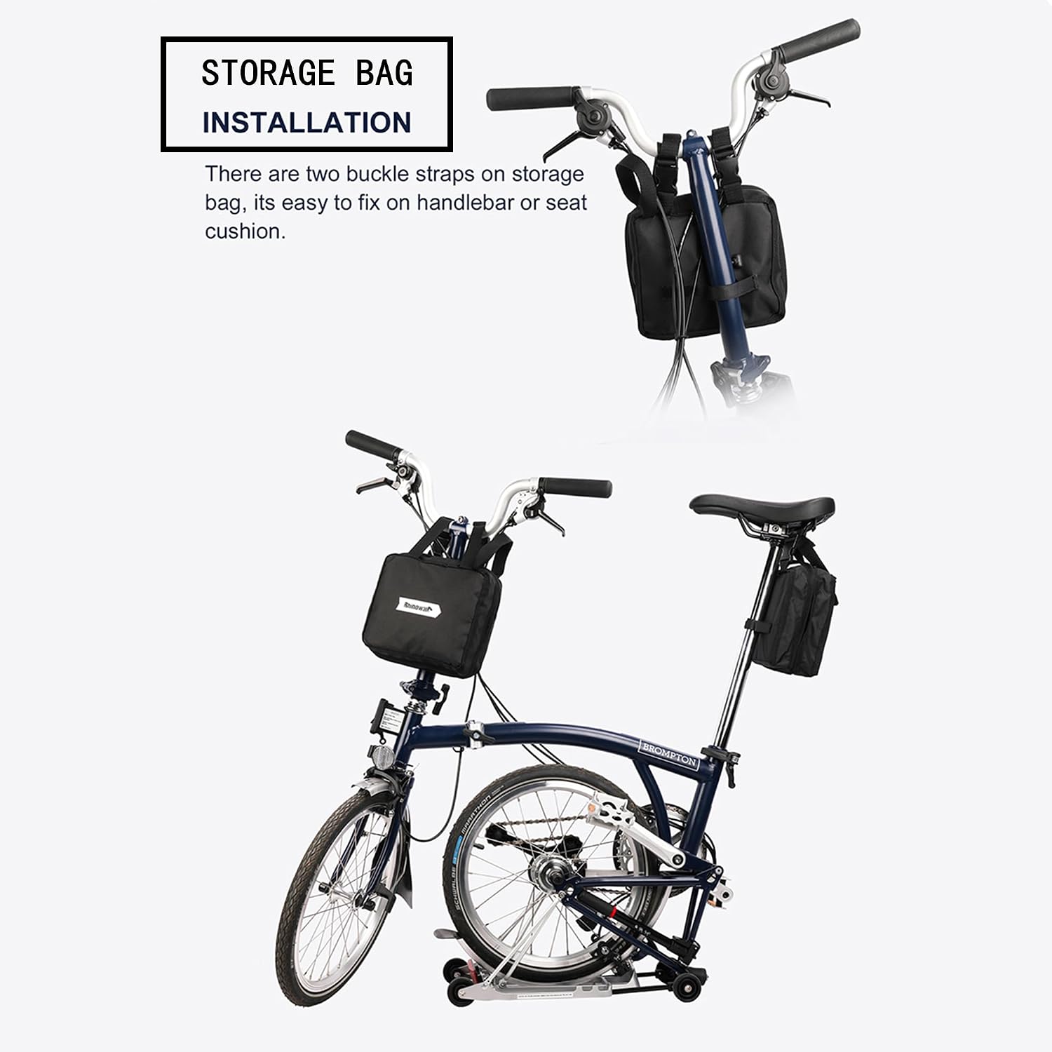20inch Folding Bike Bag Bicycle Carry Bag Bike Travel Carrying Case Bike Transport Bag for Car Train Air Travel Portable (Black-White, 14-20 inch)