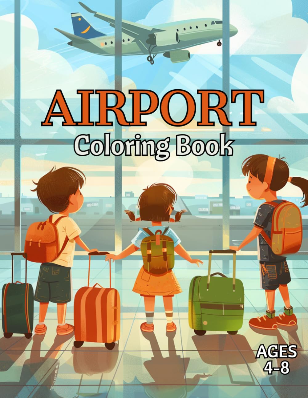 Airport Coloring Book: Color, Relax, and Learn - Airport and Airplane Coloring Book For Kids Ages 4-8