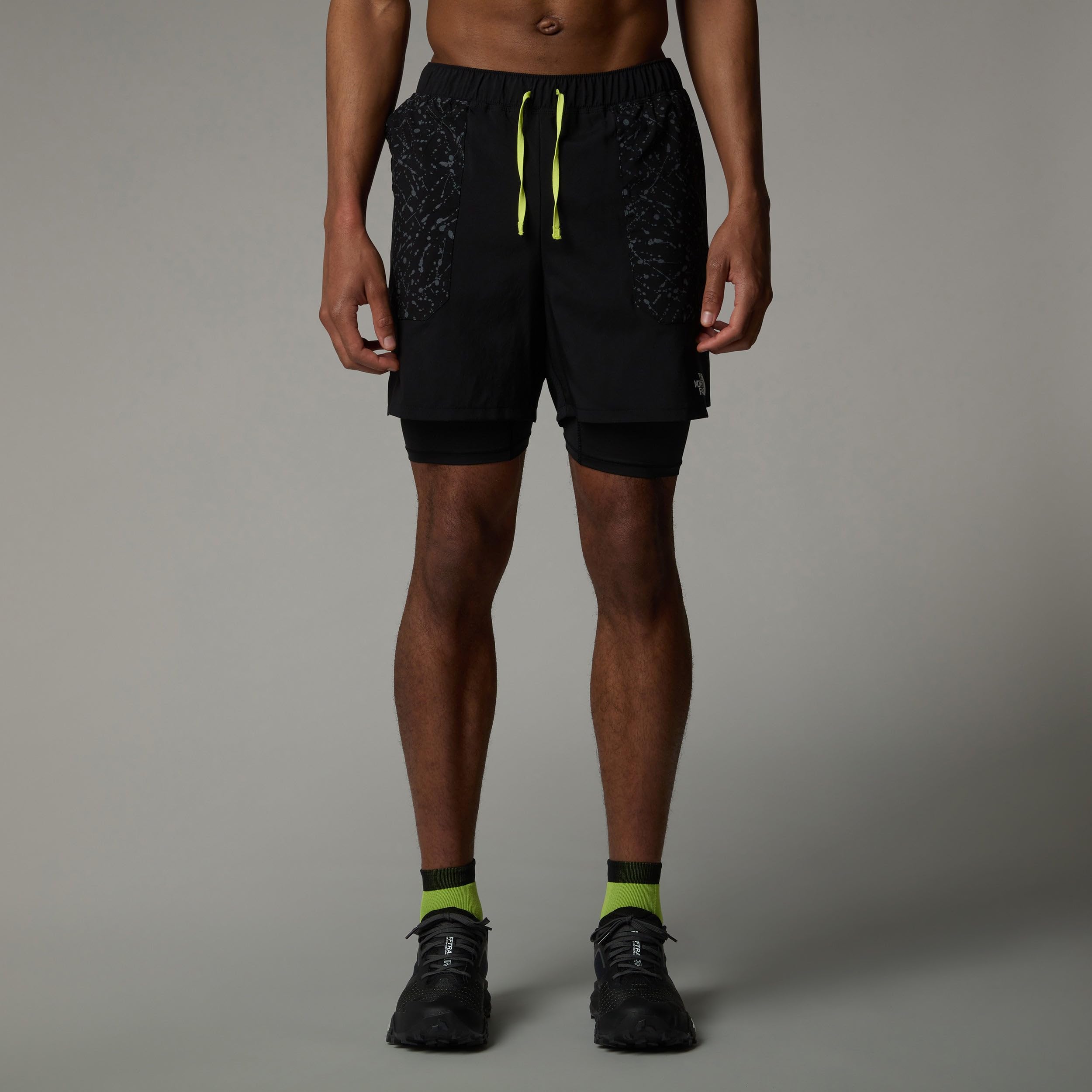 The North Face Hombres Sunriser 2In1 6In Short Laufbekleidung Pantalones Cortos TNF Black/Trail Reflective - Negro