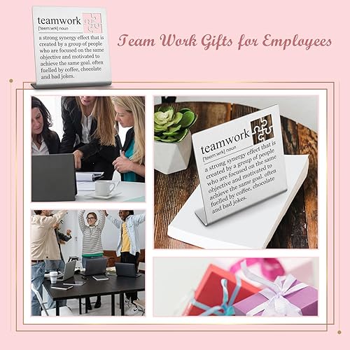 Vista 4 de Regalos de trabajo en equipo, placa de trabajo en equipo, definición de trabajo en equipo, regalos de equipo para empleados, compañeros de trabajo