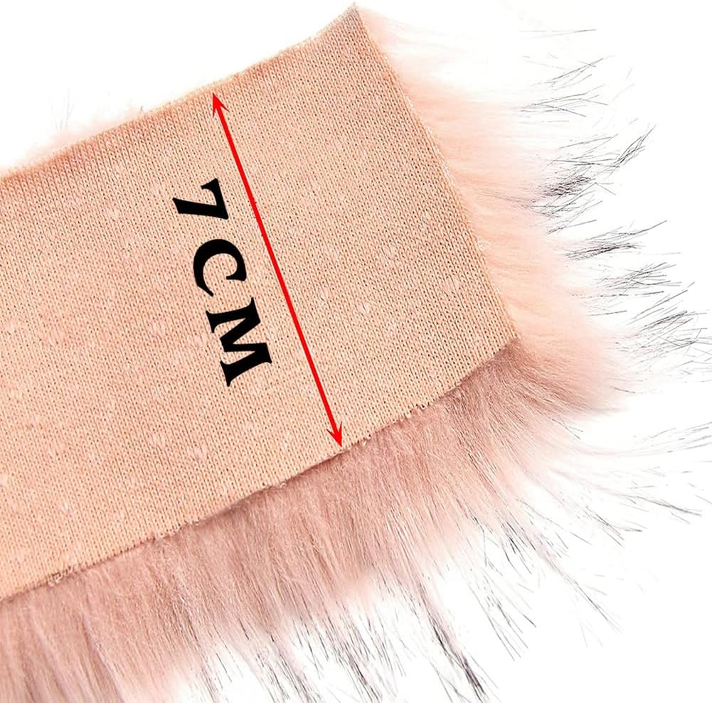 Surakey Christmas Faux Fur Ribbon Trim Fabric Roll for Christmas Tree Decor or Wreath Bows Craft Wide Trim Faux Collar Plush Strip Trims Sewing Plush Ribbon Trim for Clothing, Brown (3 Pcs)