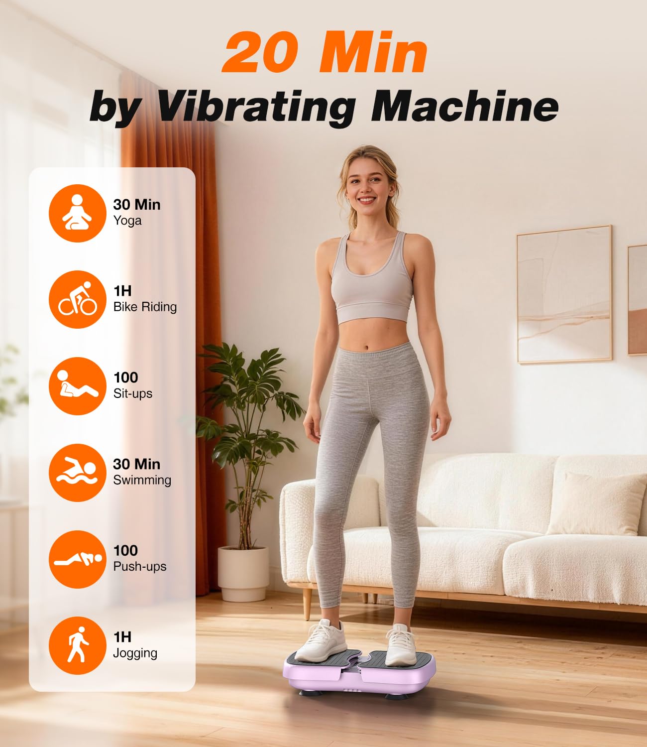 Mini Plataforma Vibratoria con Calefacción, 6 Programas de Entrenamiento, Mando a Distancia y Pantalla LCD, Plataforma Vibración Muscular Ligero y Portátil para el Ejercicio Diario