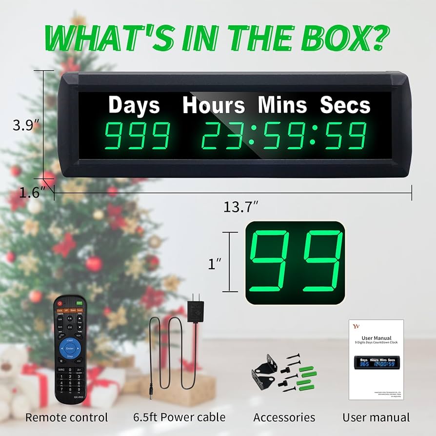 Amazon.com: YZ Digital 999 Days Countdown Timer, Count Up