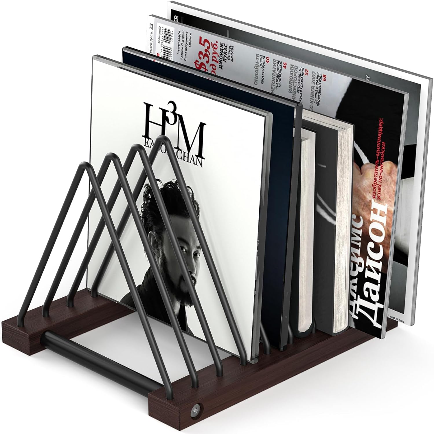 Pashion Vinyl Record Storage Rack,Detachable Desktop Stand for Album Collections,Durable Display Rack Organizer for Desktop, Living Room, Office