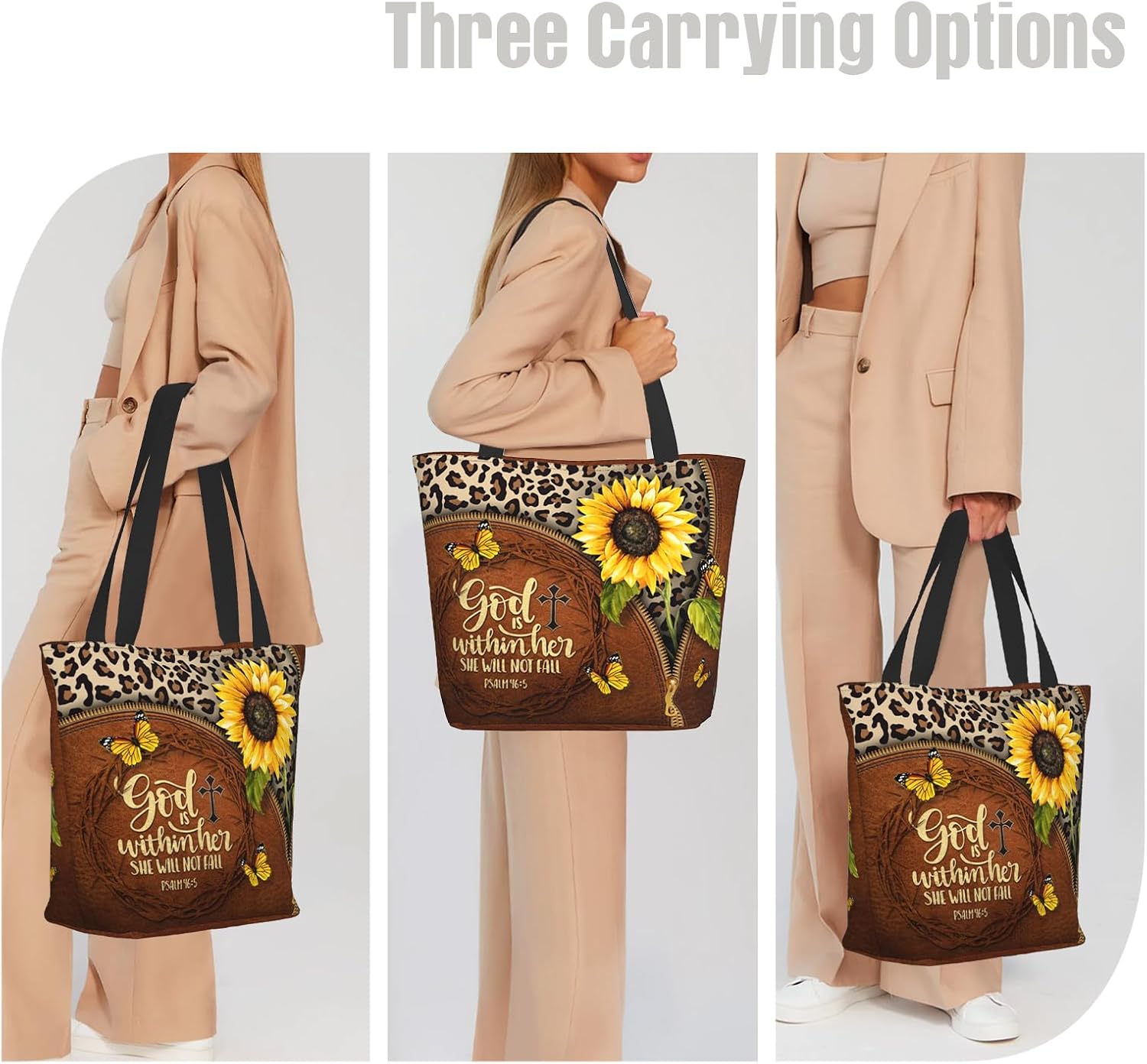 Bible Tote Bags for Women Christian Gifts Religious Church Shoulder Bag - Image 4