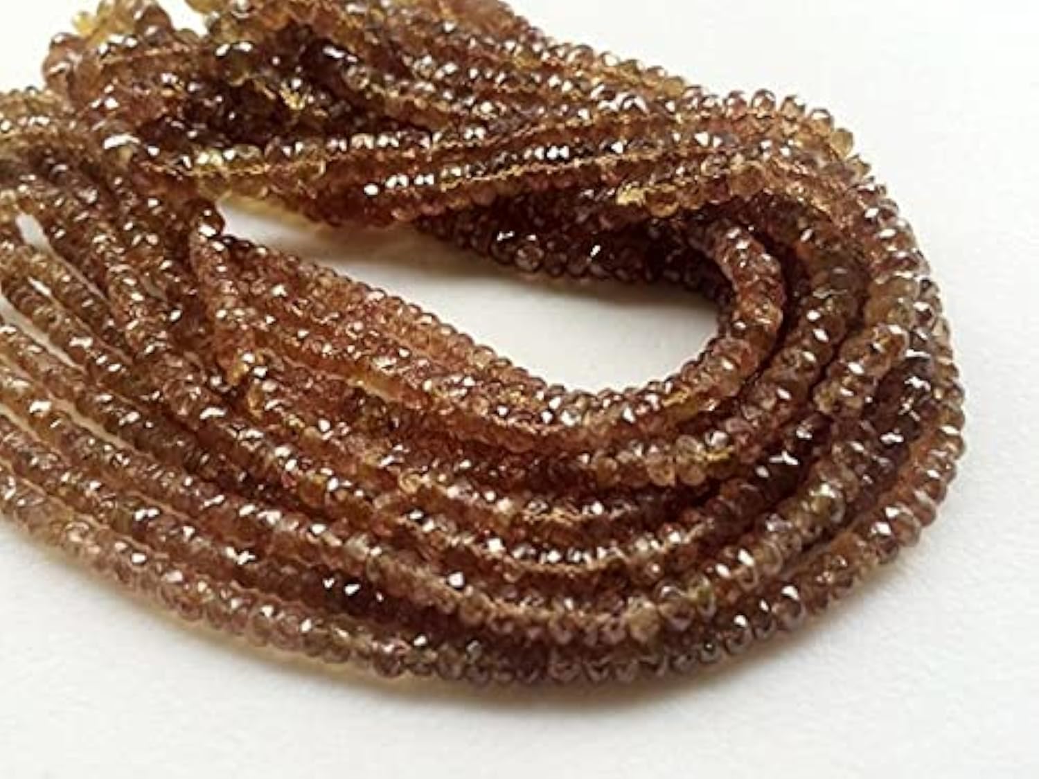 LKBEADS 1 sznurek naturalny zmieniający kolor granat fasetowane koraliki rondelle, koraliki granatowe, naszyjnik z granatem, 2,5 mm - 4,5 mm, 20 cm
