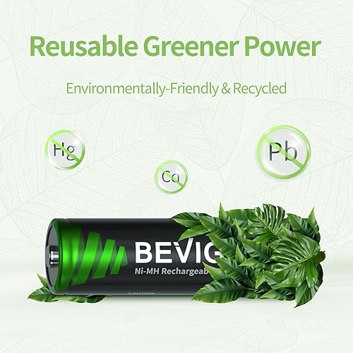 Miniatura 6 de BEVIGOR 16 juegos de baterías recargables AA AAA, paquete de 8 pilas AA de alta capacidad de 2800 mAh y 8 pilas AAA de 1100 mAh, 1.2 V NiMH de baja
