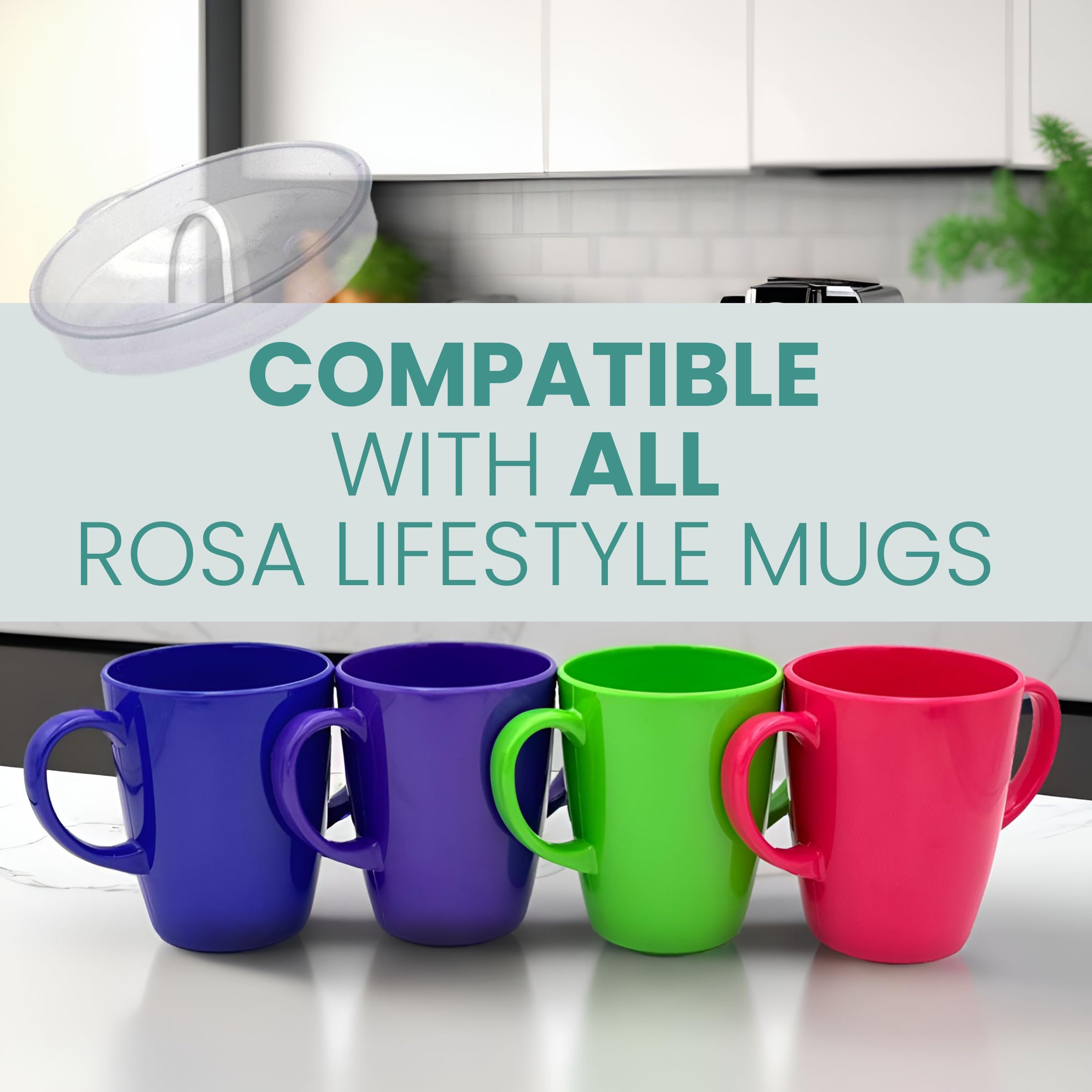 Rosa Lifestyle Mug Lids with Straw Hole (Pack of 2), Secure & Easy Clean, Ideal for Straw Spill Free Sipping - Image 4