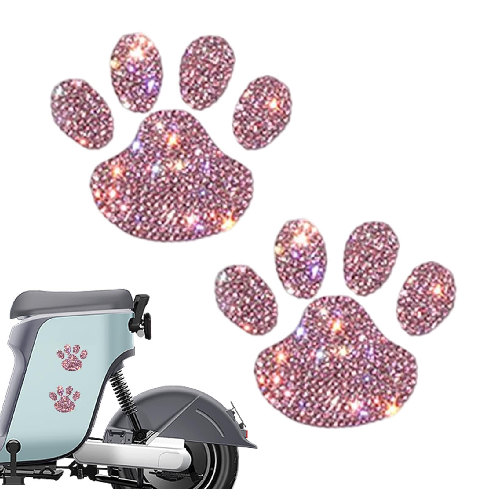 Paw Print Stickers - Cat Paw Decals | Rhinestone Paw Decals | Dog Paw Printing Car Stickers | Car Decoration Stickers