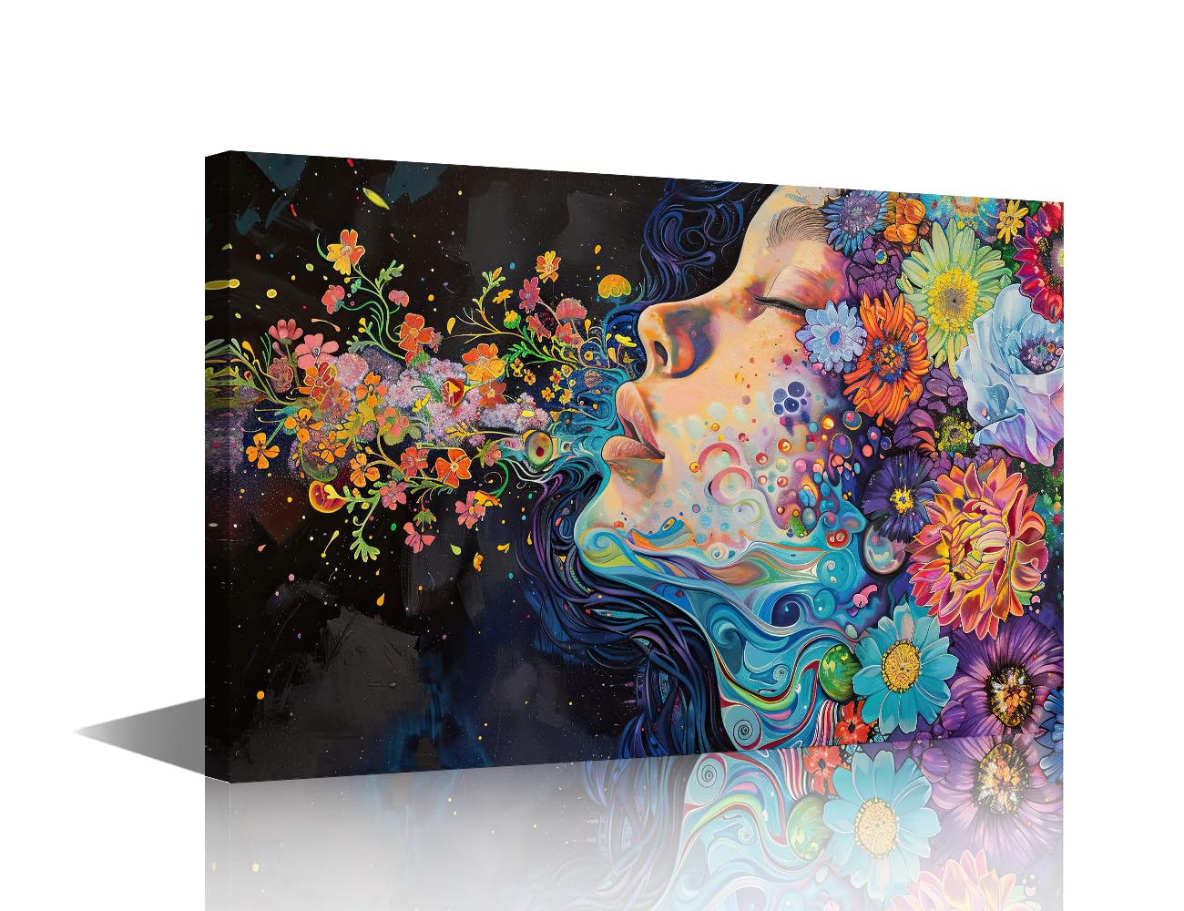 TISHIRON Real and Imagined Selves Wall Art Face Painting Wall Art Artwork for Home Walls Framed Art Wall Decor Modern Canvas Art Room Decor Home Wall Decor for Bedroom Arts & Crafts