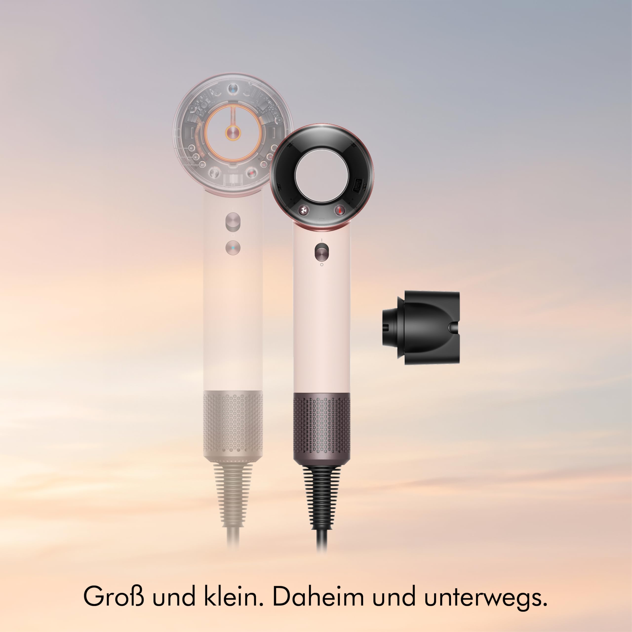 Dyson Supersonic Travel™ Haartrockner – Kompakt & Leicht, Schnelles Trocknen, 1220W, Universaler EU-Stecker, Intelligente Temperaturregulierung, ideal zum Reisen, Ceramic Pink/Rose Gold