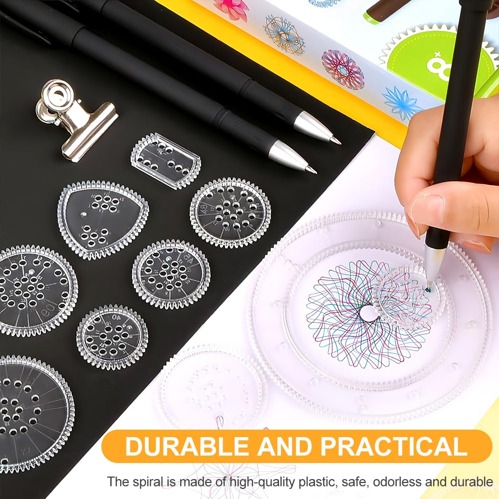 YANGUN Spirograph, 45 pcs Spirograph Deluxe, Spirographe Enfant, Mandala Designer, pour Enfants et Adultes