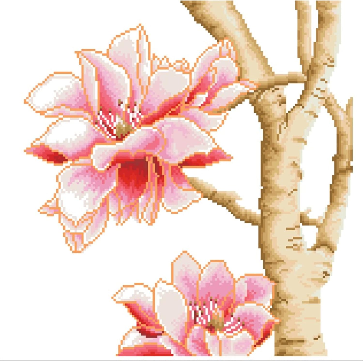 DIAMOND DOTZ Magnolias on Blue 2Floral Diamond Painting Kits for Adults - Diamond Art Kits a Relaxing Creative Craft Kit with Dotz Gems 17.7"x17.7"