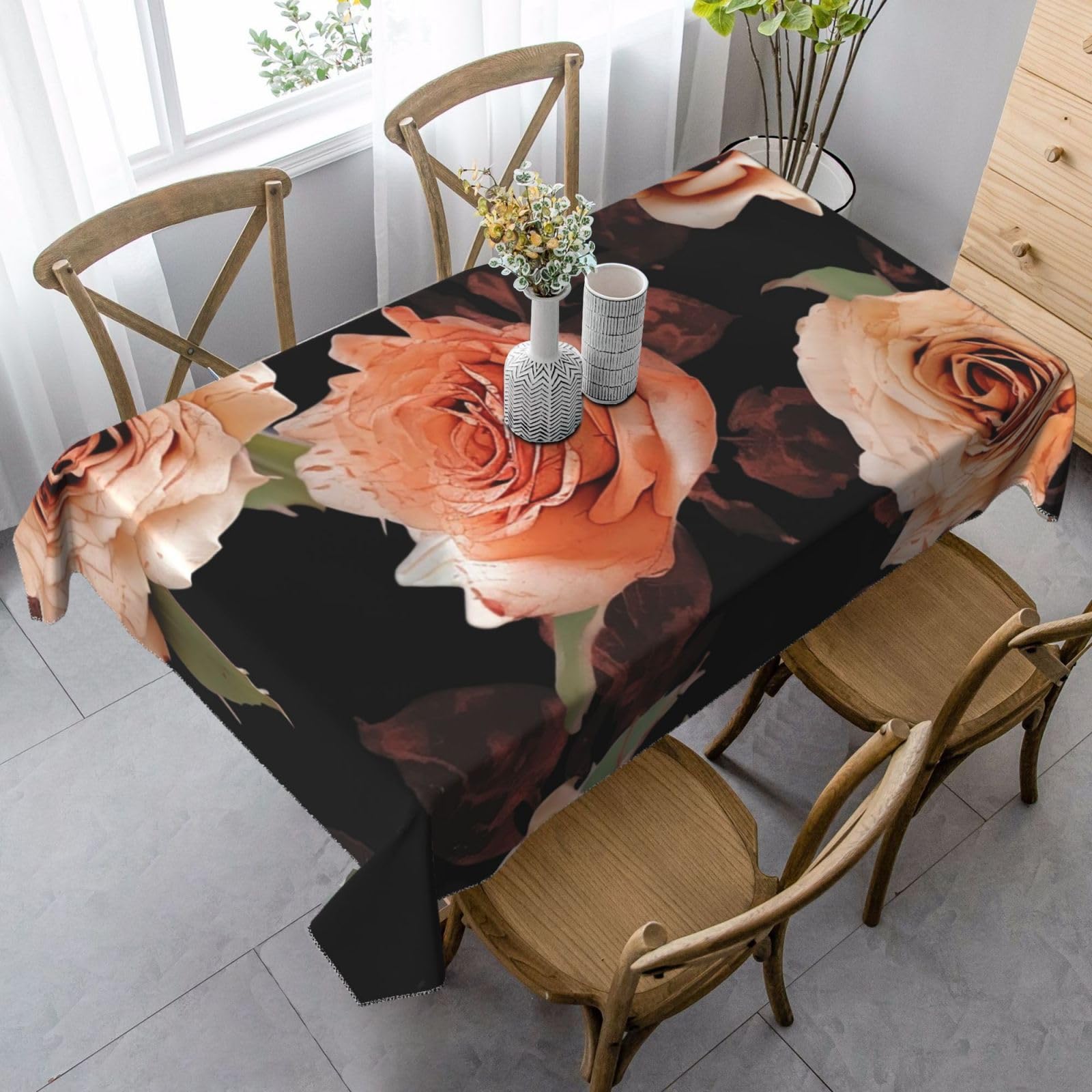 Nappes de table rectangulaires imperméables et infroissables en tissu