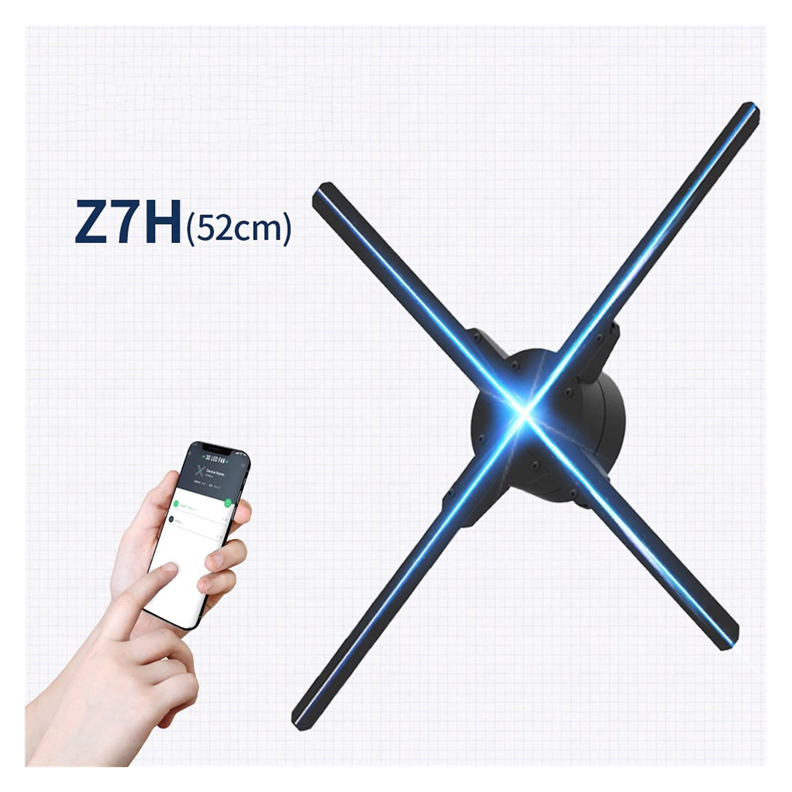 Holograficzny wentylator 3D Holograficzna maszyna reklamowa naga Ekran wentylatora 3D 52 cm WiFi. mobilny Aplikacja KONTROLA Dekoracje do obrotowej wyobraźni