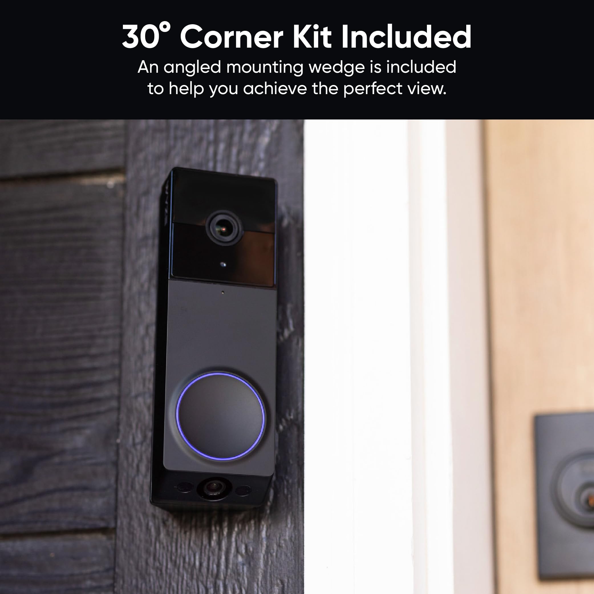 WYZE Wireless Duo Cam Video Doorbell (Chime Included), Battery Powered, 2K Full HD Video, 2 Cameras (People and Package), 2-Way Audio, Color Night Vision: Black