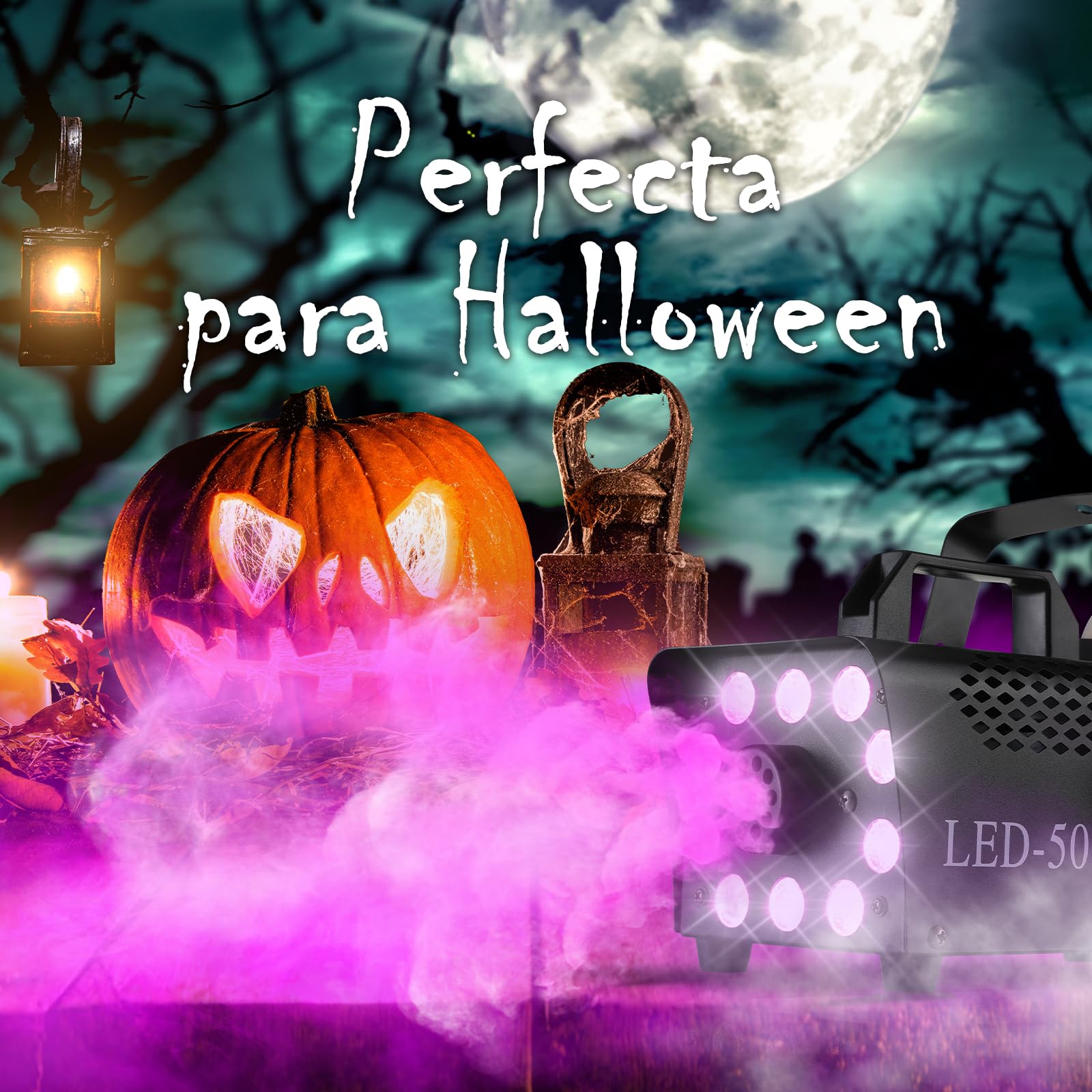 Máquina de Humo, 500W Máquina de Niebla Portátil, Máquina Humo con Remotos Inalámbricos, 10 Luces LED 13 Colores de Efectos RGB, para Halloween, Navidad, Fiesta, Bodas y DJ, etc