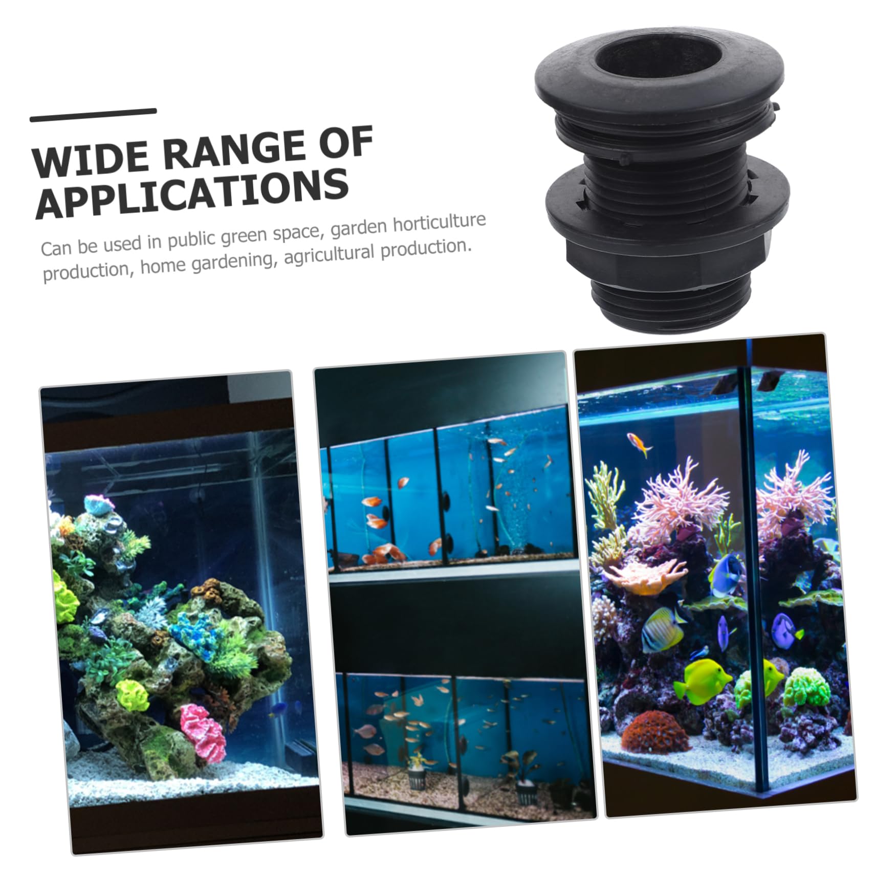 Veemoon Bulkhead Fitting 1 Inch Threaded Connection Water Tank Connector for Rain Barrel Garden Aquariums