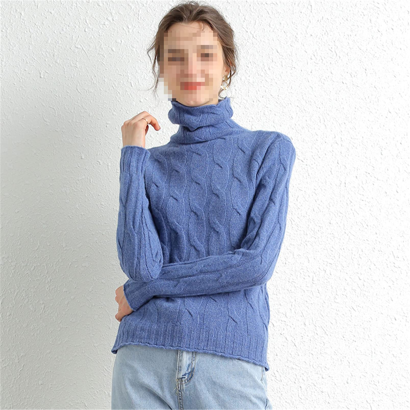 Maglione Dolcevita di Lana Donne Caldo Morbido Maglia Pullover Femme Donne Cashmere Jumper